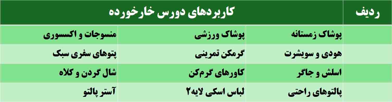 کاربرد پارچه دورس خارخورده